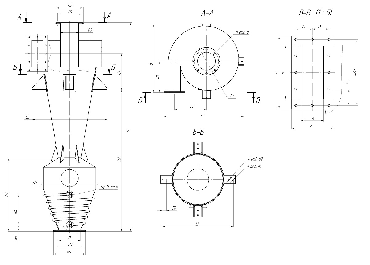 чертеж циклона СК-ЦН-34 в Советском